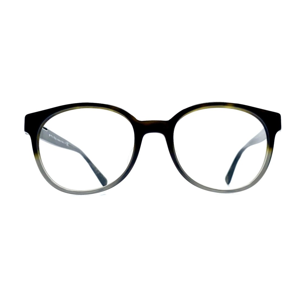 Prada Brown Tortoise Grey Clear Ombré Oval Glasses Italy VPR10U C7010U 54 20 145